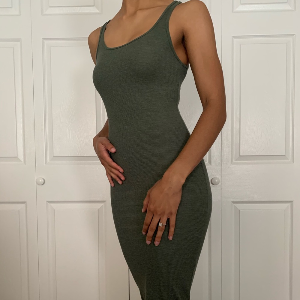 Green bodycon tank dress
